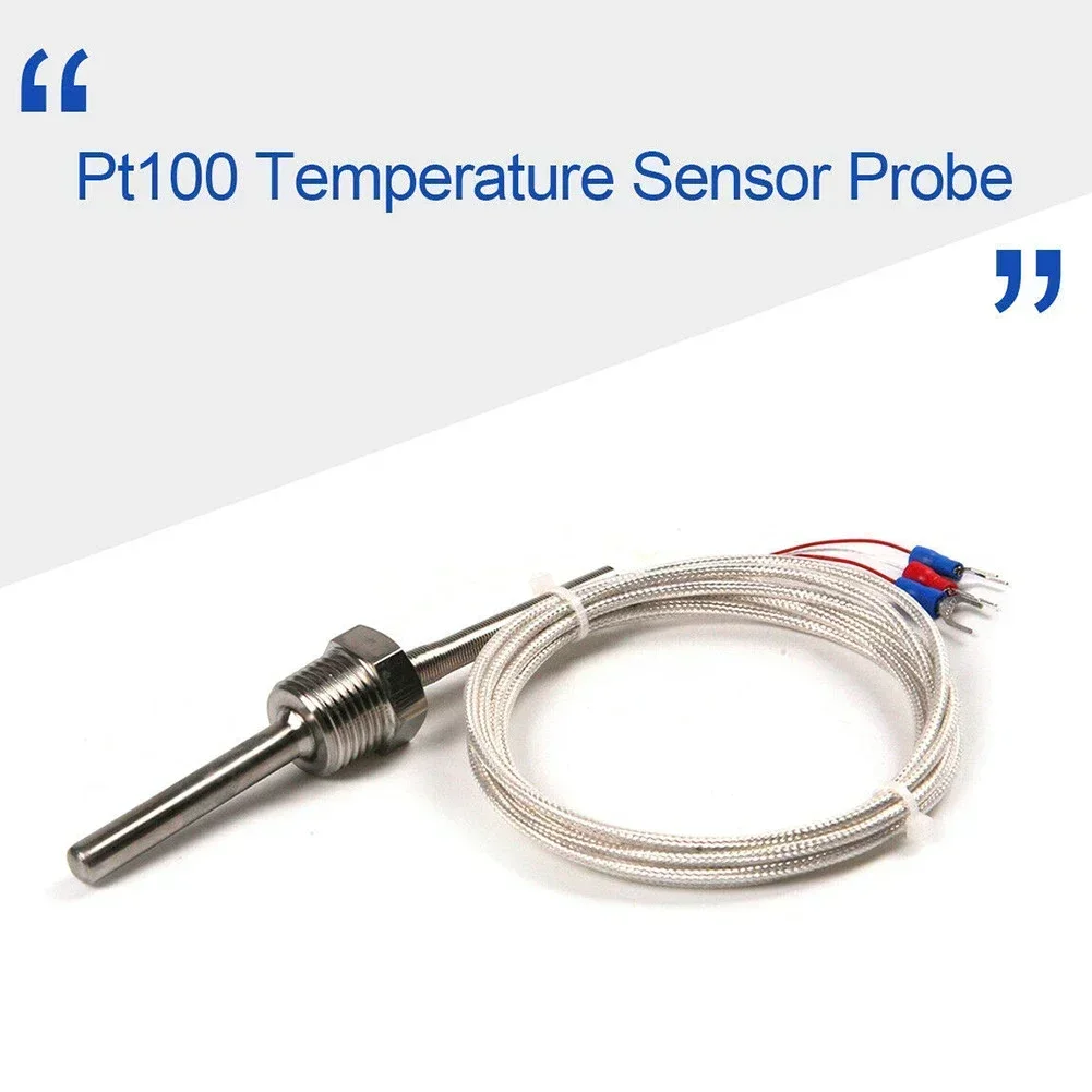 

Датчик зонда Pt100 Ом L 50 мм PT NPT 1/2 'резьба с изоляционным проводом общая длина 2080 мм 8 мм диаметр детали зонда Электрический
