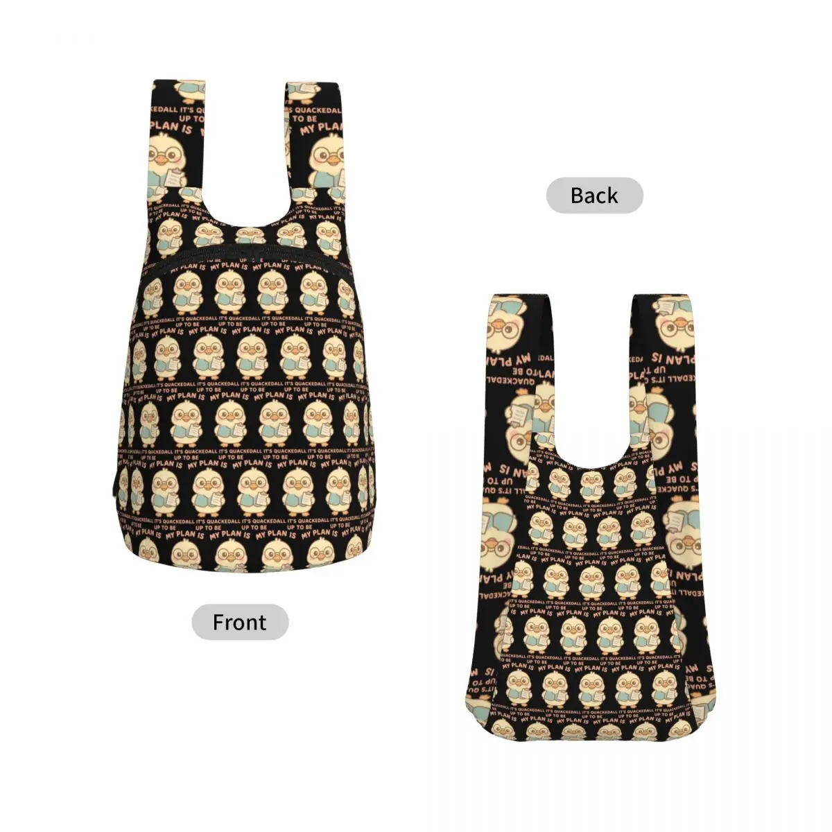 My Plan Is All It's Quacked Up To Be Duck Backpack Student Storage BookBag Children School Bag Computer Shoulder Bags Men Women