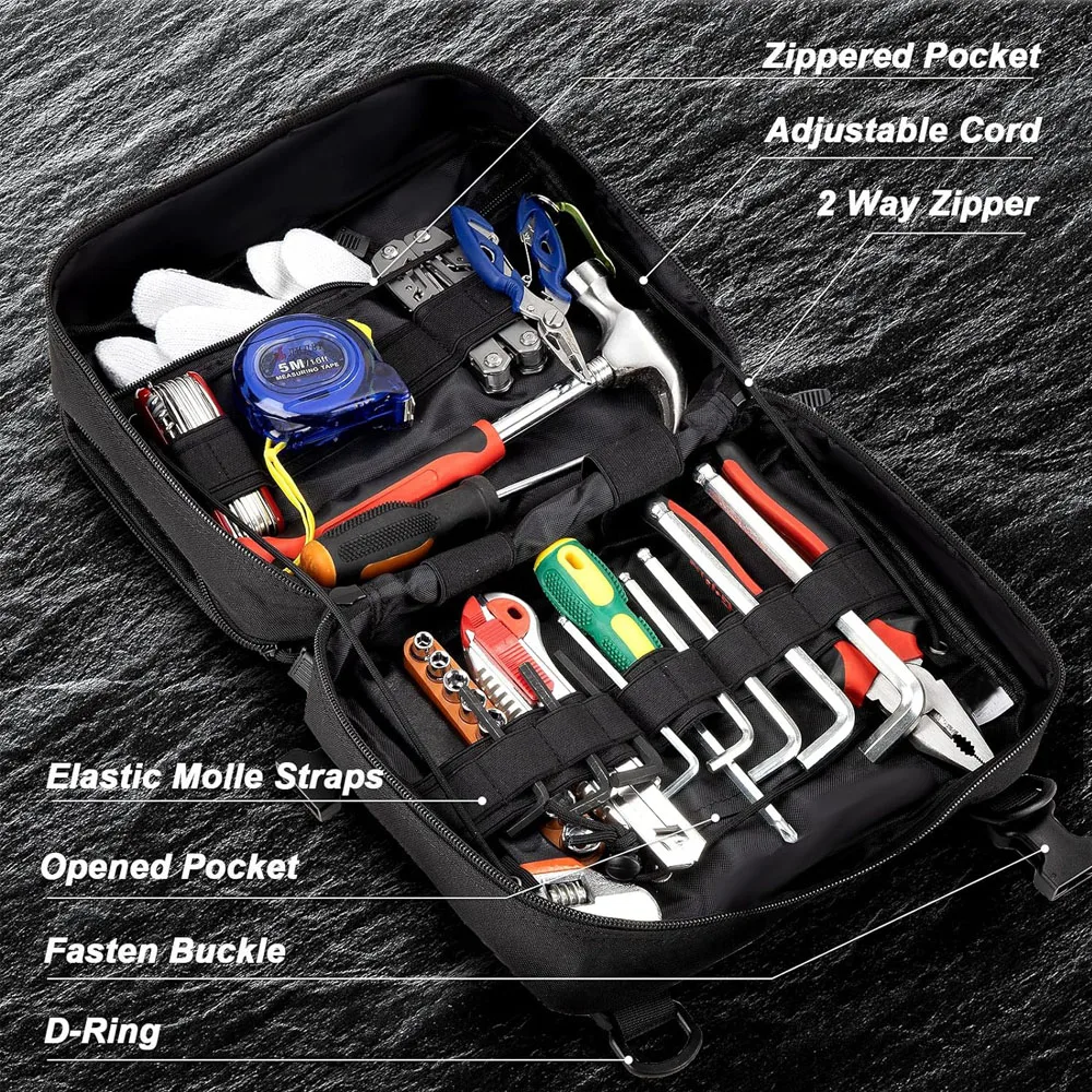 1000D Tactical Large Admin Pouch Single/Double Layer Molle Bag EDC Organizer EMT Utility Pouch Tool Storage Case First Aid Kit