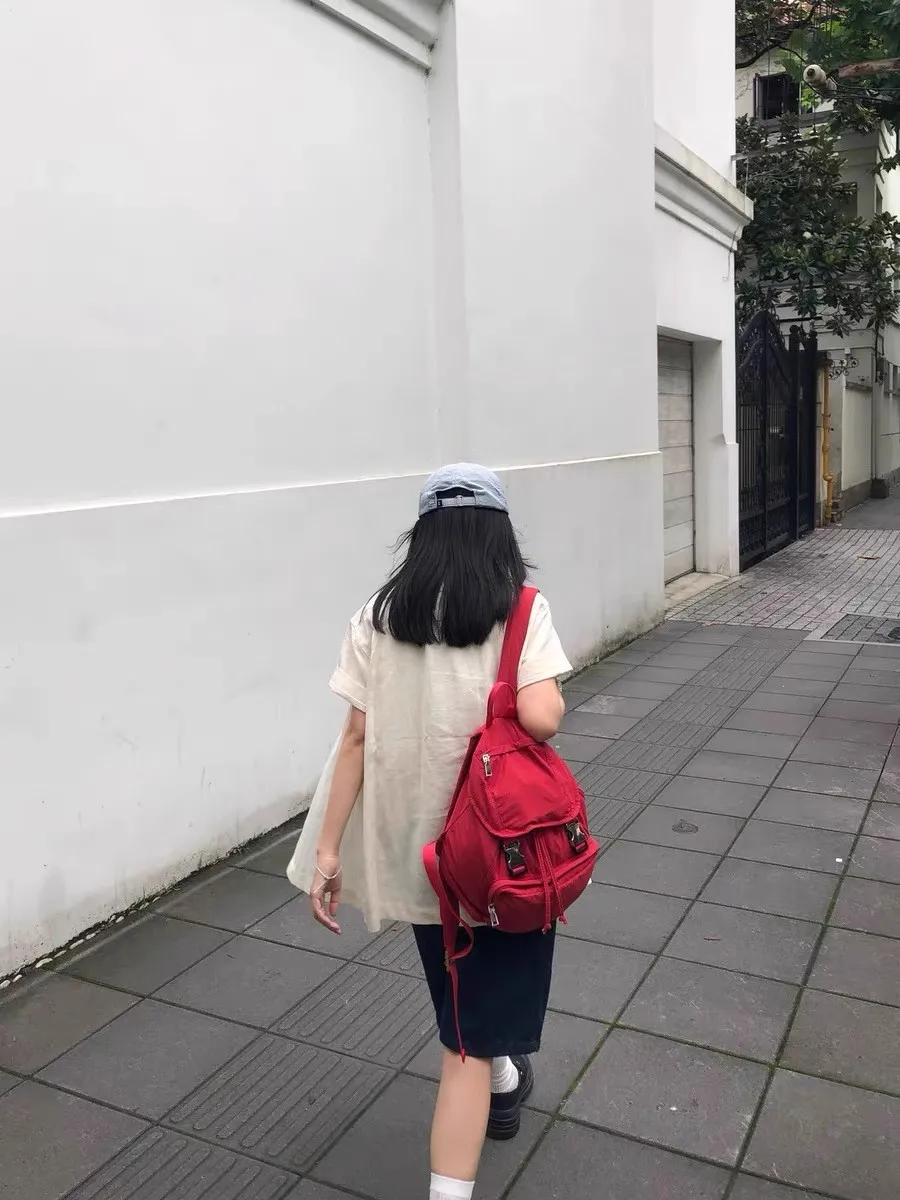 Lightweight Travel Bapa Korean Sle Ins Blogger Casual Large Capaci Nylon Canvas Double oulder Bag for Daily Use