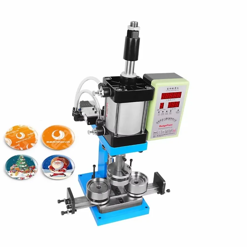 

【Best-selling】Badge Machine Maker 58 Mm Automatic Pneumatic Press Fridge Magnets Refrigerator Sticker Machine