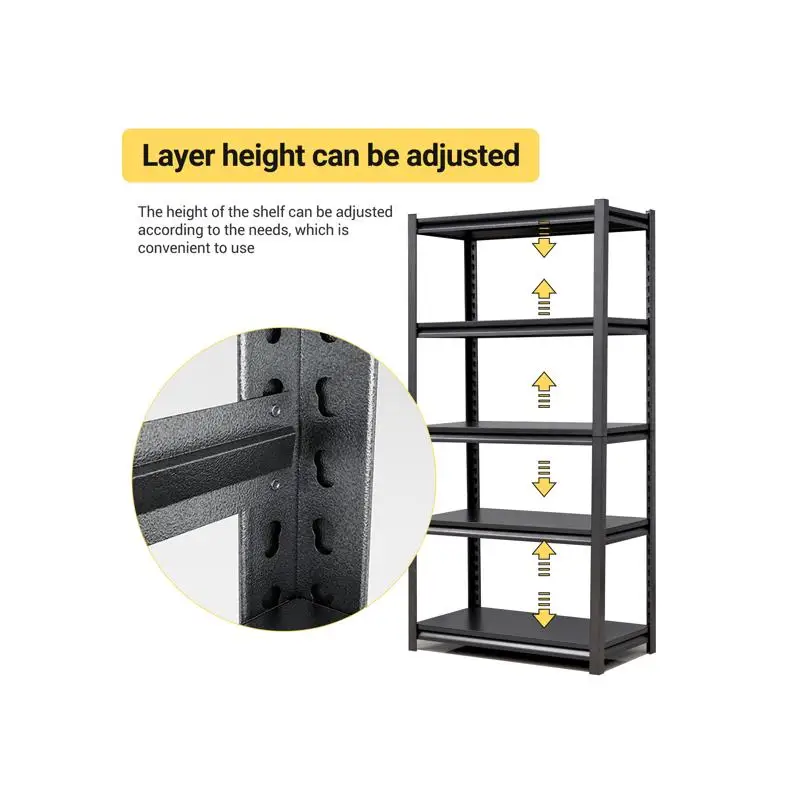 وحدة رفوف معدنية من 5 طبقات لتخزين المرآب، سعة 2000 رطل، رف أدوات عالي التحمل قابل للتعديل، 35.4 بوصة عرض × 15.7 بوصة عمق،