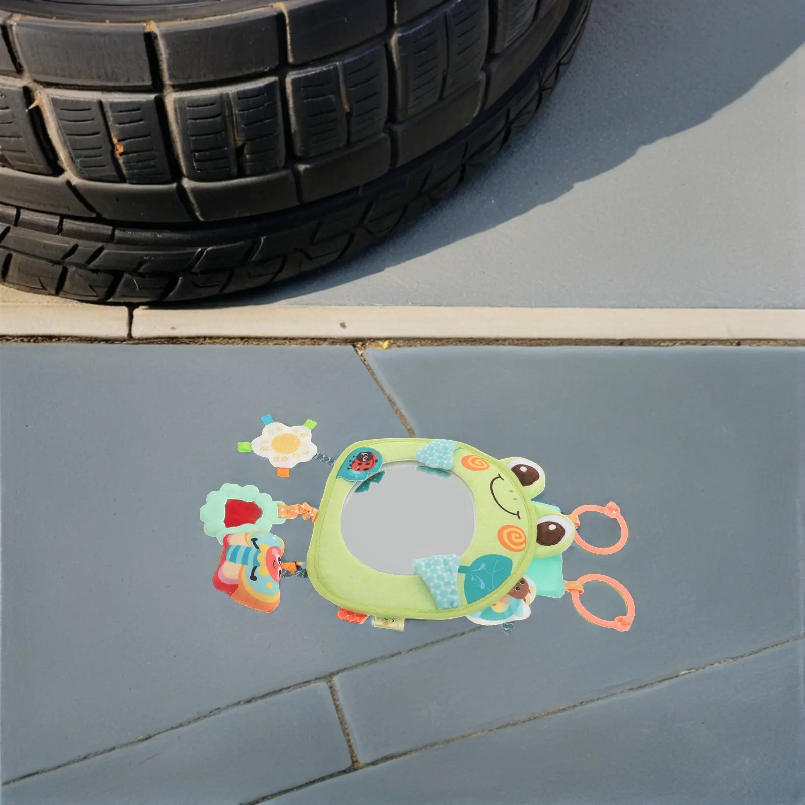Baby Car Seat Rear Facing Observation Mirror Frog Shaped Infant Hanging Activity Center Newborn Boys Girls Shatterproof Backseat