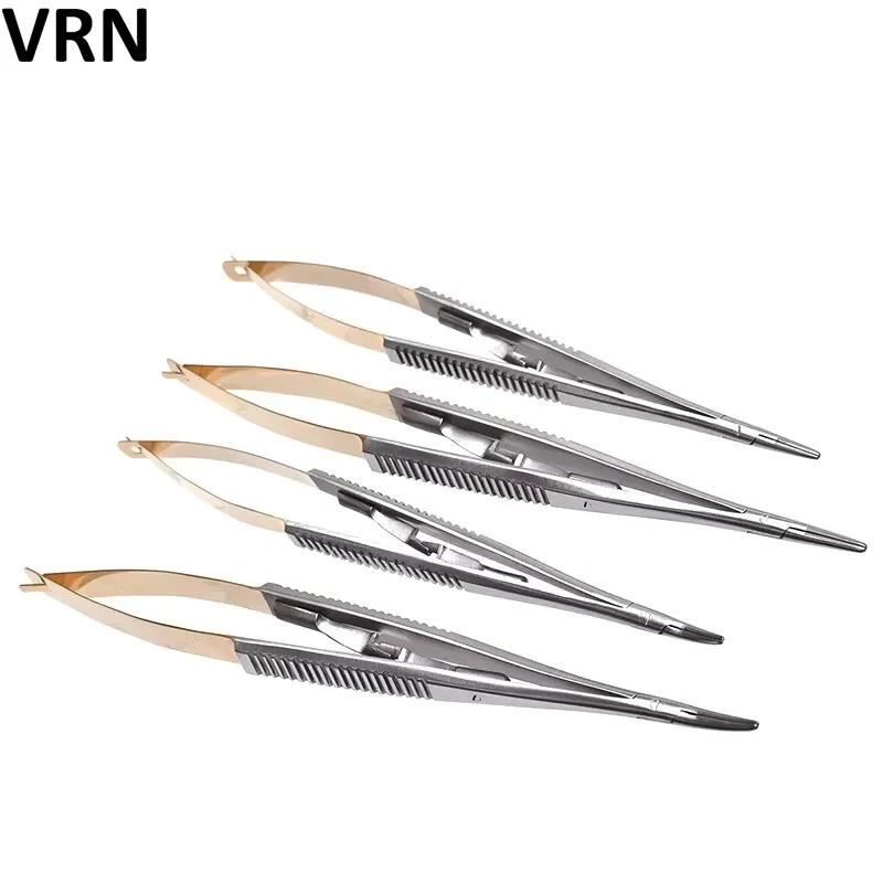 

Dental Orthodontic Implant Dental Needle Holders Needle Holder 14cm/16cm Straight Curved Forceps Dentist Tool 1PCS Castroviejo