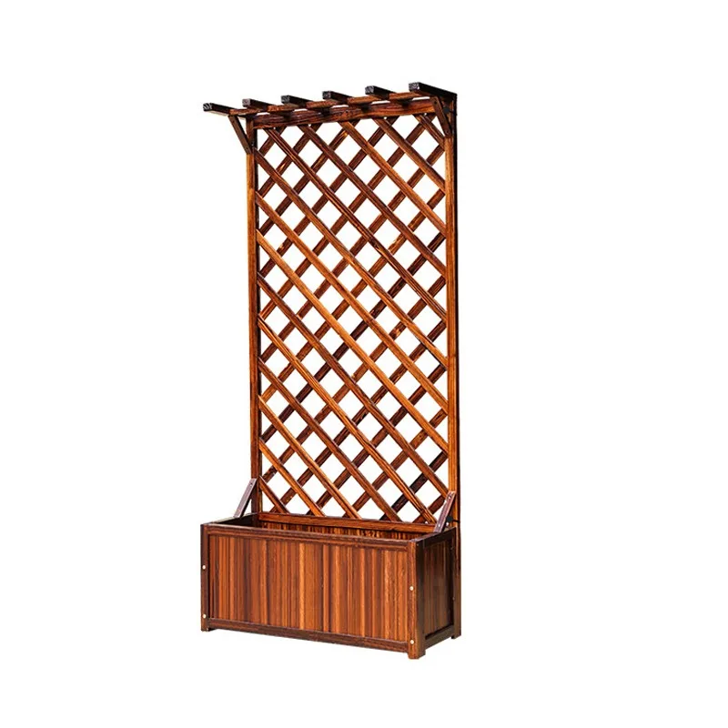 

Деревянная решетка и кашпо для растений на открытом воздухе - деревянный забор для восхождения на стену и садовый экран для декора балкона, патио
