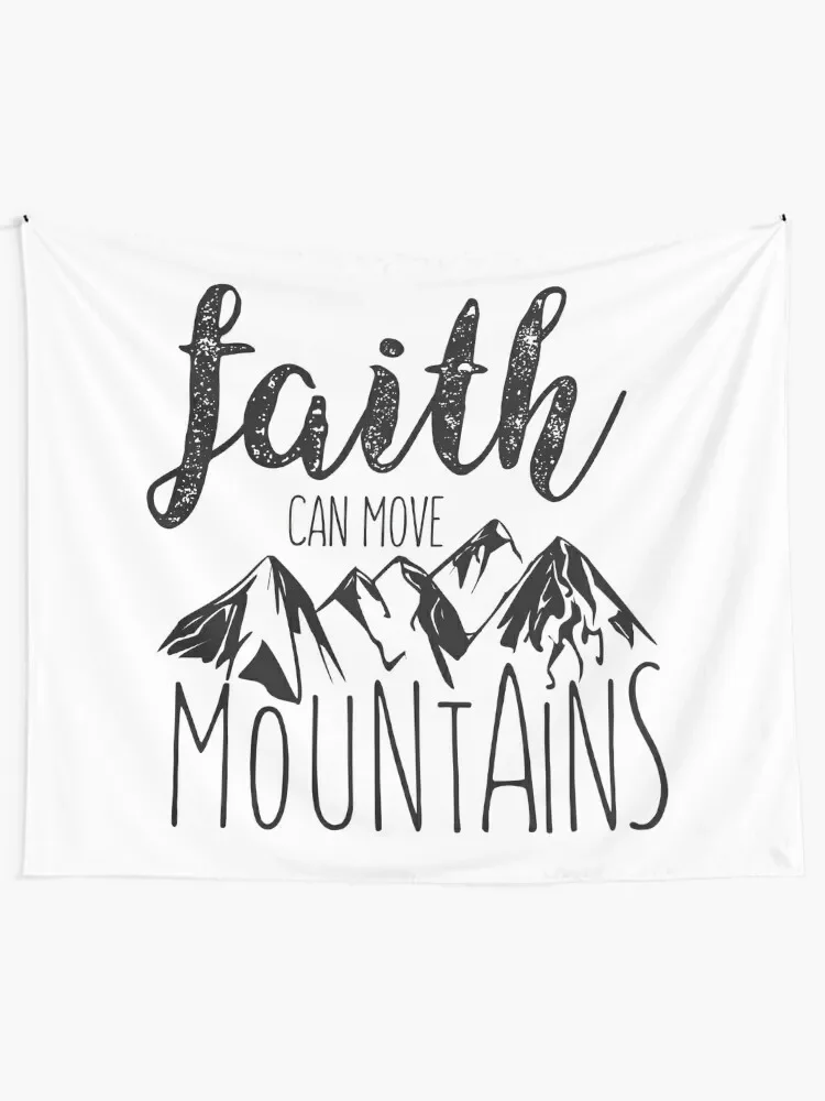 Faith Can Move Mountains - Matthew 17:20 - Bible Verse Tapestry Decor Home Wall Decoration Items Tapestry