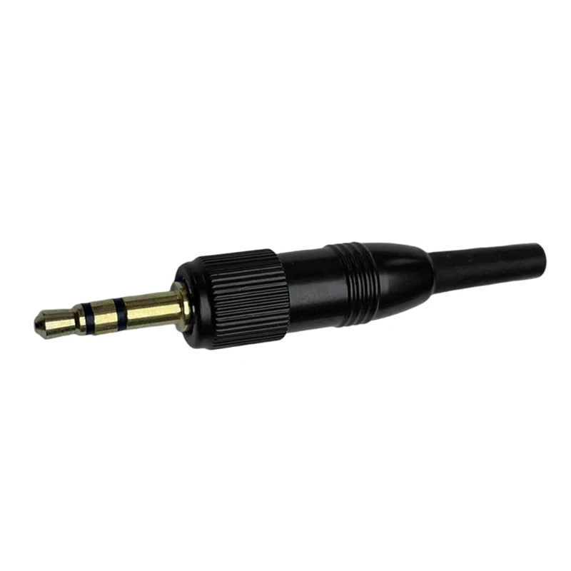 2 Piece 3.5 Mm 1/8Inch Stereo Screw Audio Lock Connector Adapter Plug Connector Black For Sennheiser Microphone Spare Plug