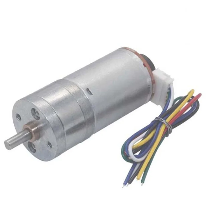 DC 6V 12V 24V Electric Motor 12-1360RPM Encoder Motor High Torque Smart Car Motor 370 DC Gear Motor With Encoder