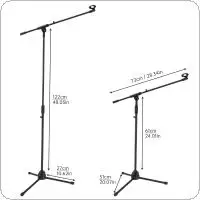 Floor Microphone Tripod Swing Arm Retractabl Metal Microphone Stand Stage Performance Live Microphone Bracket Desktop Mic Tripod