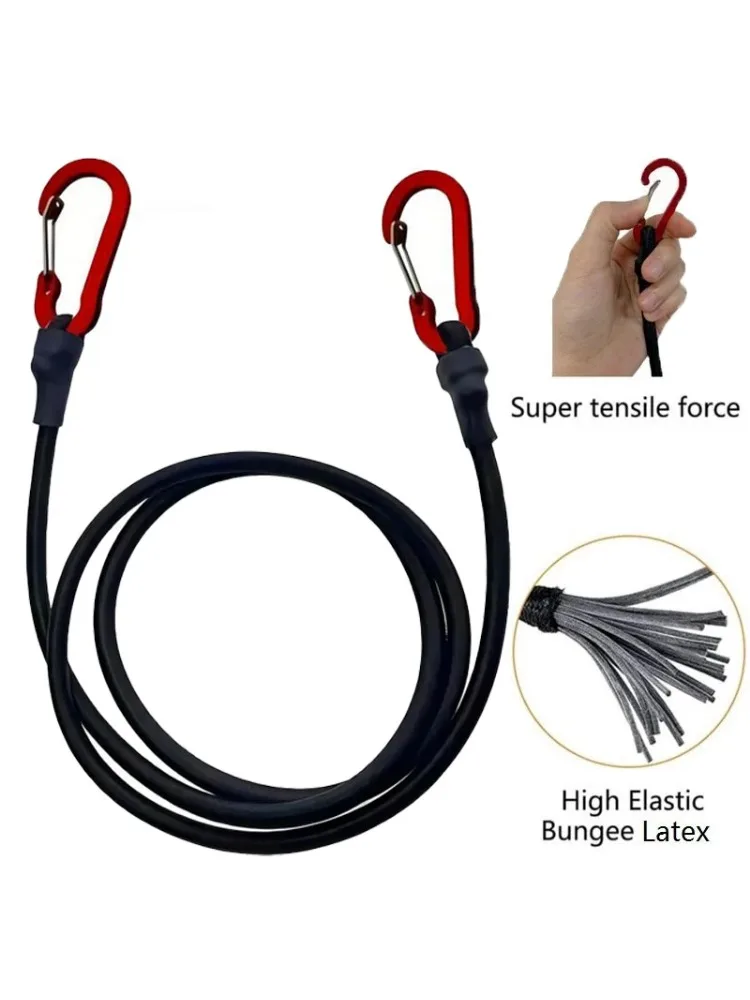 AliExpress 3 Sizes Heavy Duty Bungee Cord Elastic Tie Strap String Carabiner Hooks Kayak Cycling Luggage Packing Ropes Camping Accessories