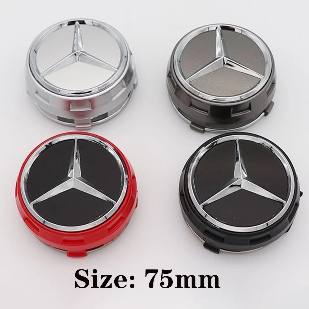 4PCS 75MM Car Wheel Center Cap Replacement Hubs Cover Badge For Mercedes Benz  A0004000900 Auto Styling Modified Accessories