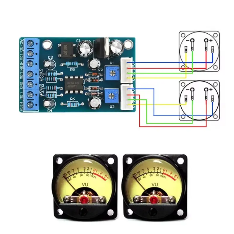 AT82-Front-End Electronic Tube Level Meter Driver Board AC/DC 12-15V VU Meter Amplifier DB Level Indicator Board - view 2
