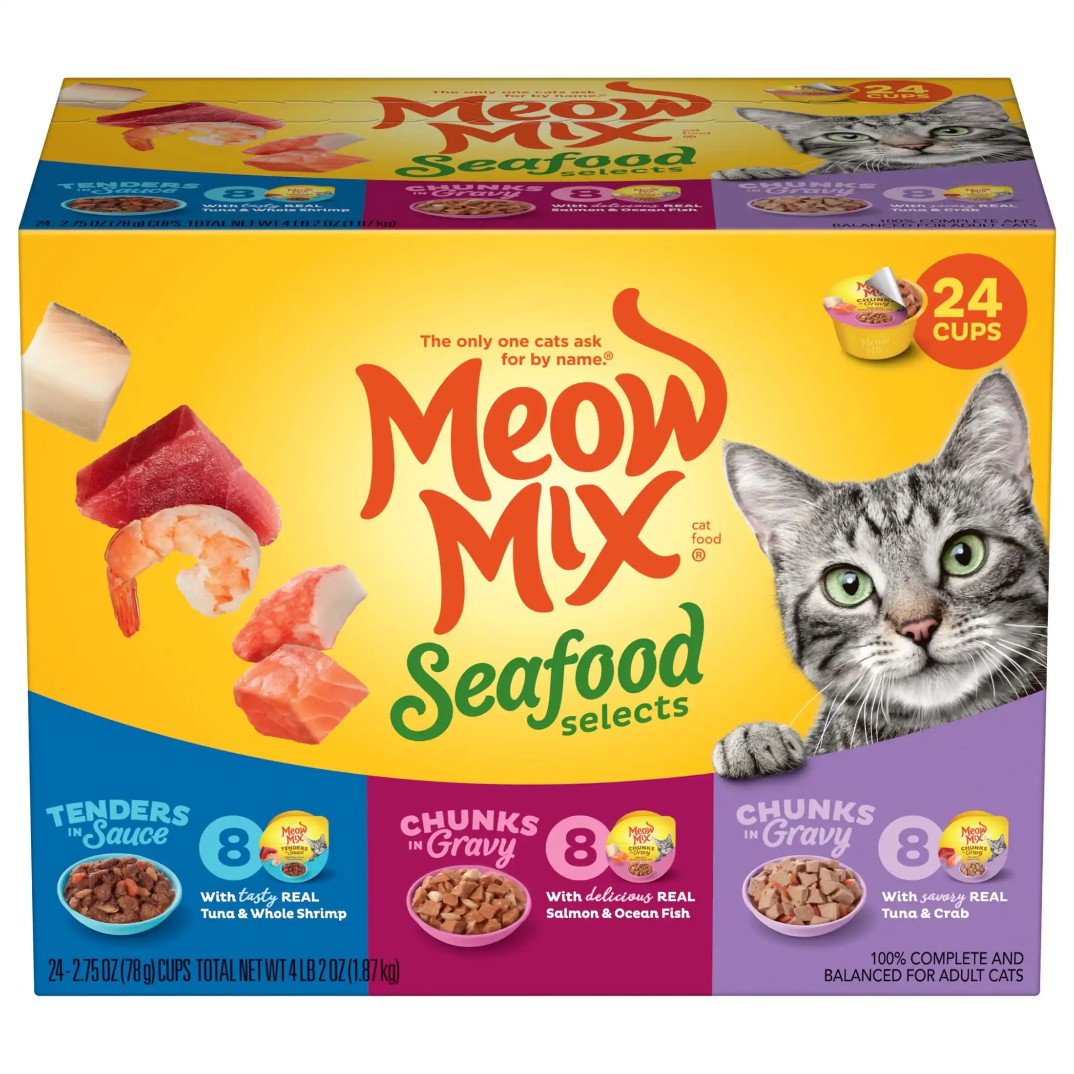 

Seafood Selects Wet Cat Food Variety Pack, 24 Cups, 2.75 Oz. Each