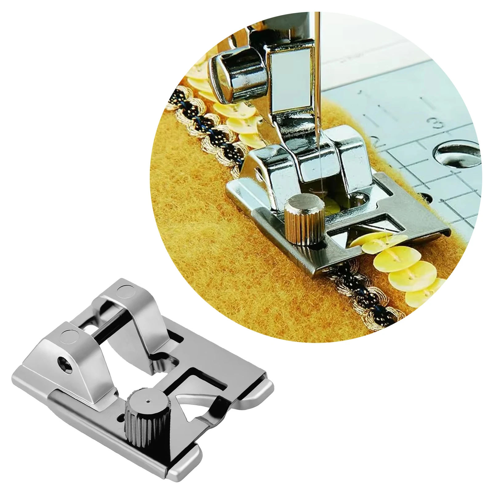 #SA141 Stainless Steel Braiding Presser Foot For All Low Shank Snap-On Singer Brother Babylock Juki Sewing Machine Accessories
