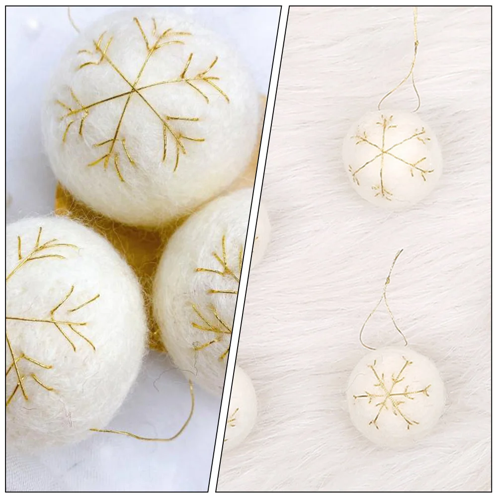 

3Pcs Wool Felt Hanging Balls Christmas Decorative Ornaments for Tree Fireplace Wall Window Party Decoration Set