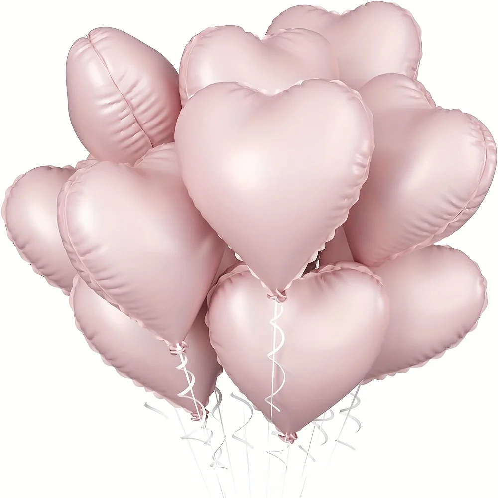 10-teiliges 18-Zoll-Herz-Aluminiumfolien-Luftballons-Set – Dekorationszubehör für Geburtstag, Valentinstag, Hochzeit, Jahrestag, Party