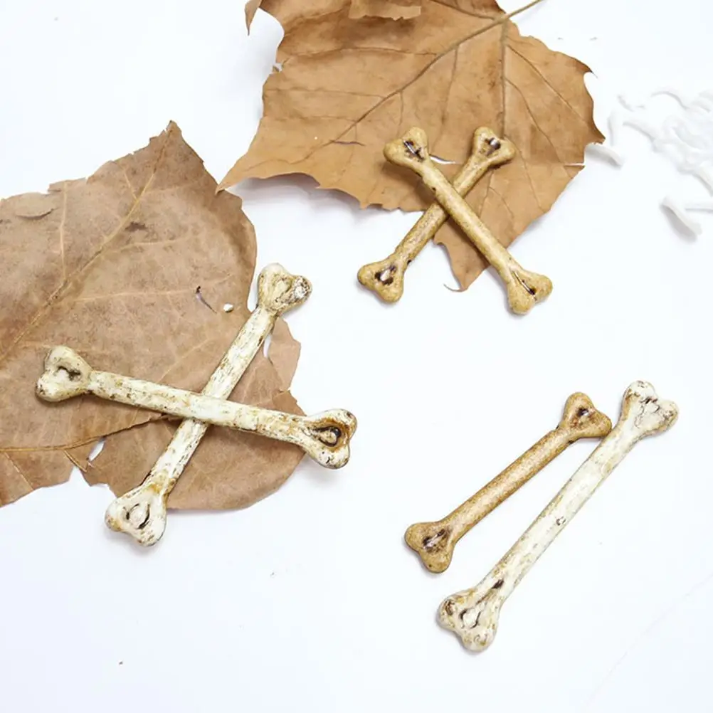 20pcs Highly Simulation Bone Props Multi-functional Plastic Fake bones Decor DIY Hanging Bone Charms Halloween Prop home Decor