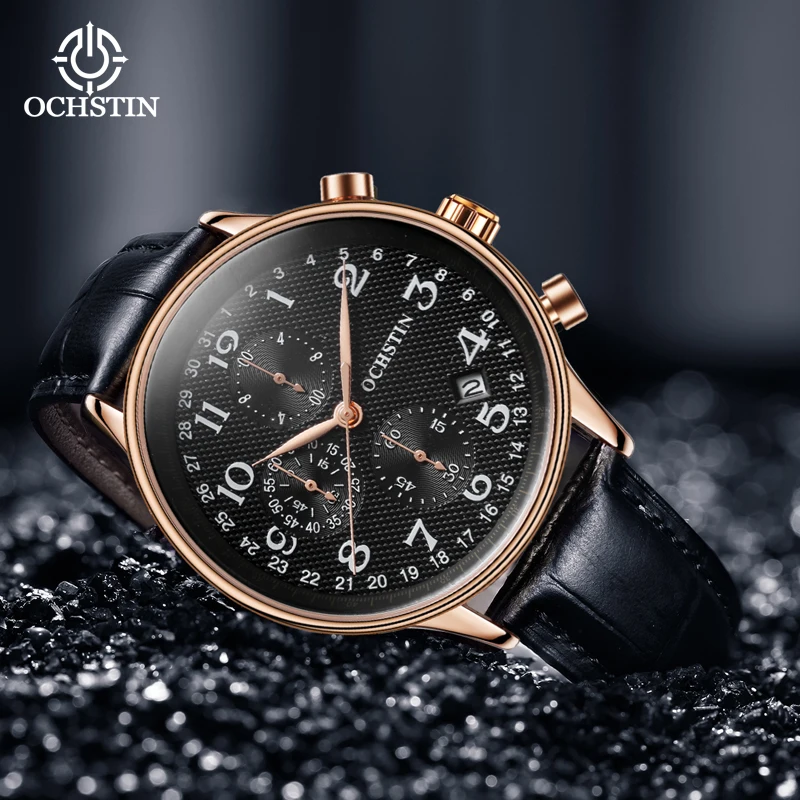 Watches Mens 2024 Luxury Top Brand OCHSTIN Quartz Wristwatch Business White Man Watch Chronograph Waterproof Relogio Masculino