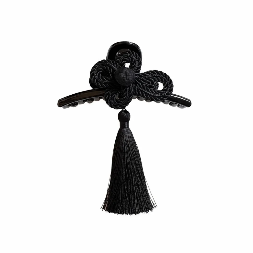 Ancient Style Chinese Style Hair Clips Acrylic Dignified Hand Woven Tassel Clip Elegant Hair Grasps