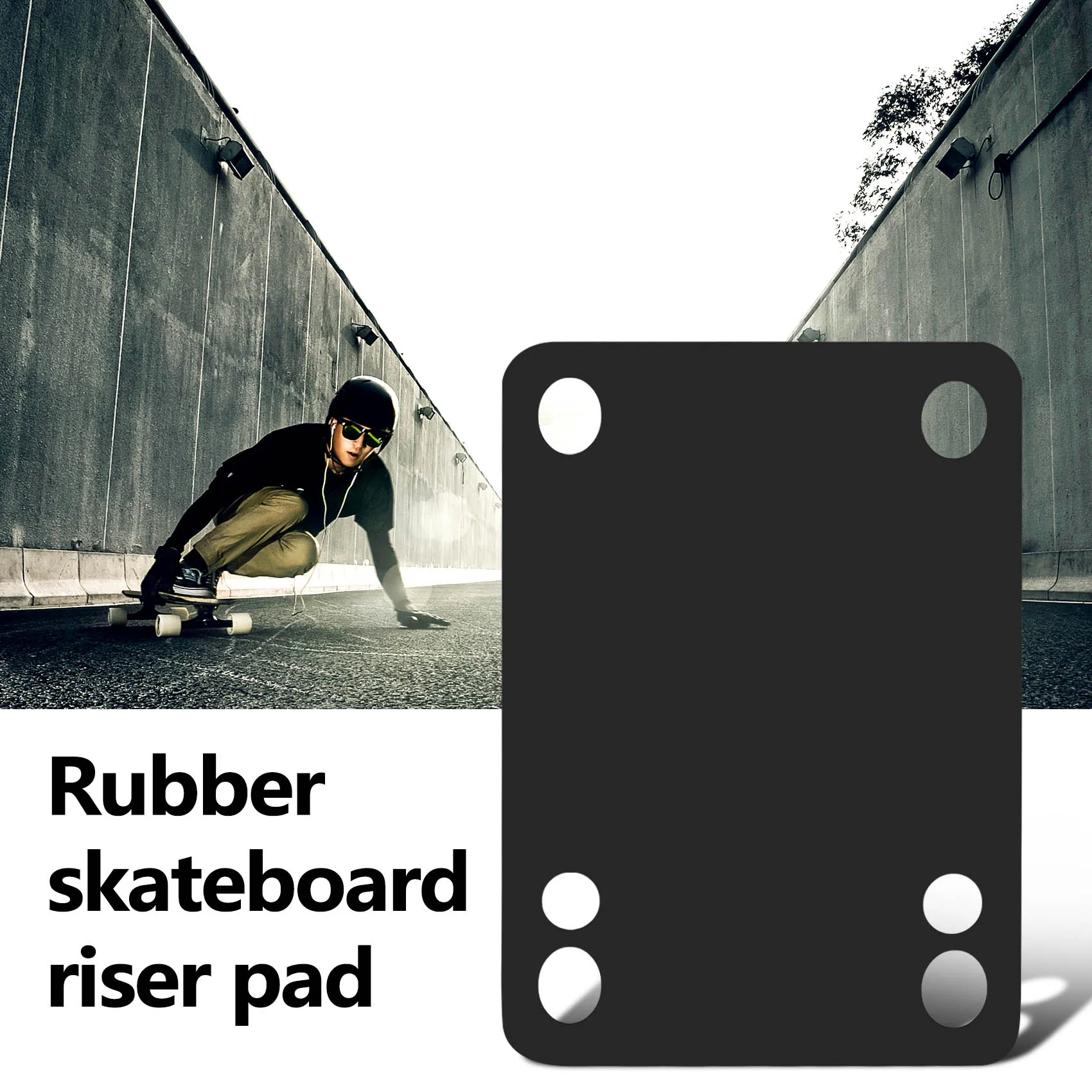 Rialzo per skateboard in gomma 1/8 3 mm, confezione da 2