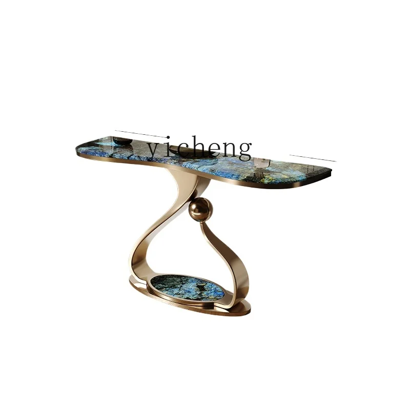 

Tqh Stone Plate Console Tables Modern Minimalist Console Living Room opposite Door a Long Narrow Table Side