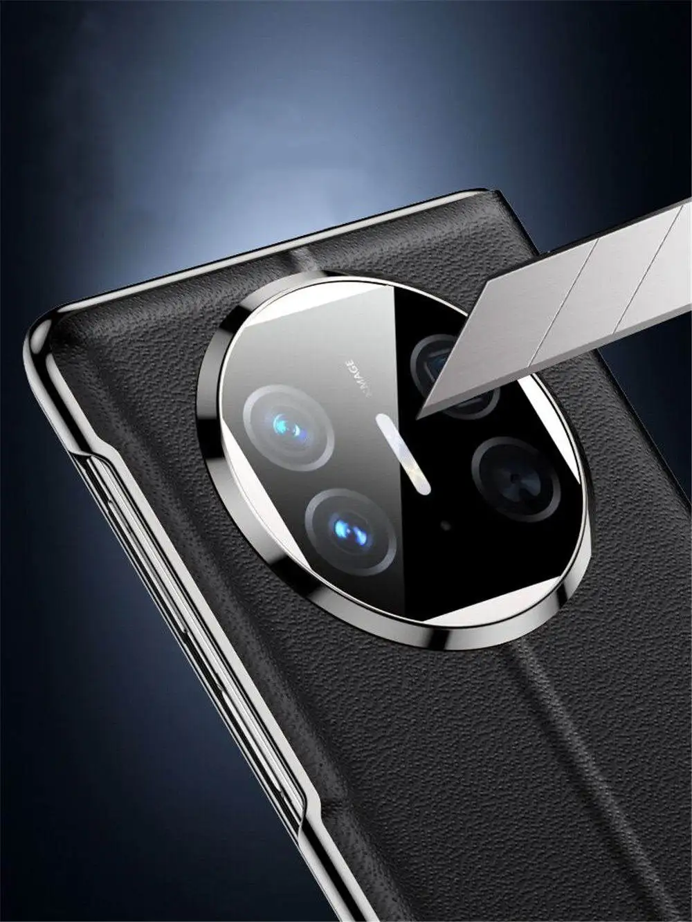 Funda con tapa magnética de cuero genuino para Huawei Mate X5/X3, cubierta con soporte para ventana inteligente