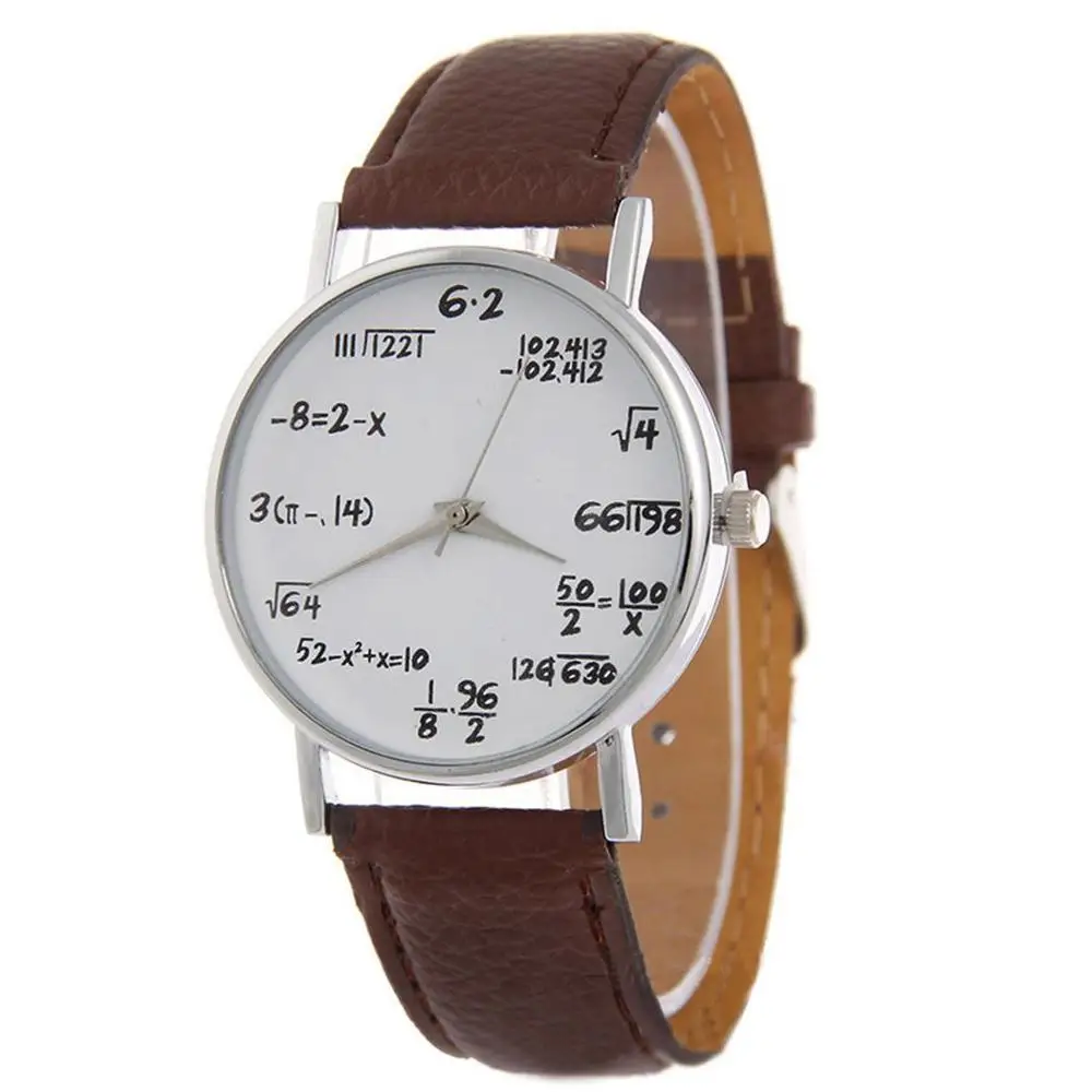 Fashion Women Watch Ladies Watches Leather Band Quartz Wristwatches Women Mathematical Formula Watch Reloj Mujer relogio mulher