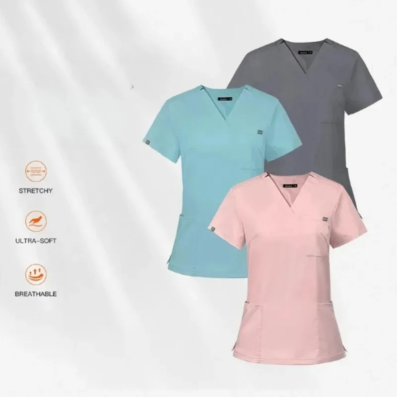 ensemble-de-blouses-medicales-unisexes-a-col-en-v-et-manches-courtes-blouses-pour-salle-d'operation-d'hopital-vetements-de-travail-medicaux-et-dentaires-pour-cliniques-salons-de-beaute