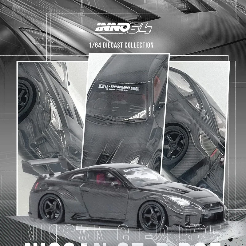 

INNO 1:64 GTR R35 LBWK SUPER SILHOUETTE 35GT-RR Full Carbon Diecast Model Car