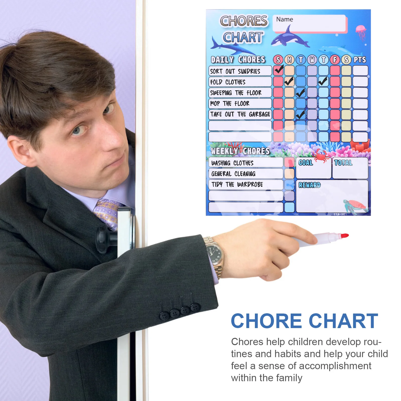 Kids Reward Chart Household Chores Fridge Magnet Calendar for Refrigerator Children Supply