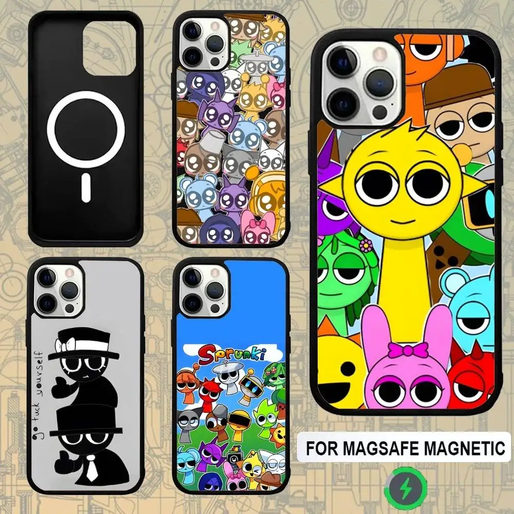 

Game Sprunki Incredibox Phone Case For IPhone 16e,16,15,Pro,Max,14,Plus,13,12,11 Magesafe Magnetic Wireless Charge Cover