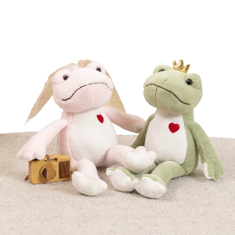 

24/40CM Interesting Creative Green Pink Frog Couple Gift Soft Plush Toys Sofa Decoration Girls Wedding Day Kids Birthday Present