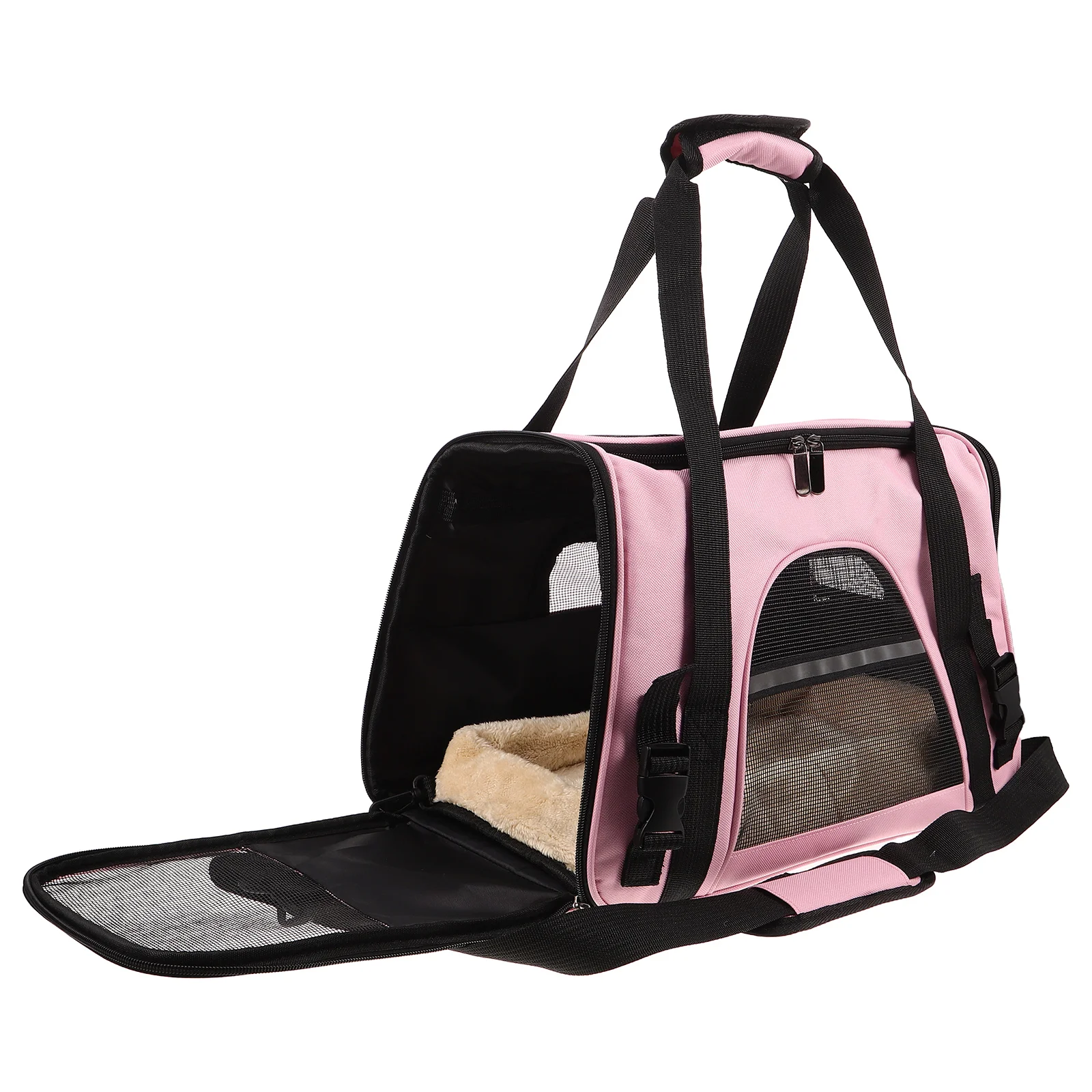 

Carrier For Car: Foldable Mesh Cat Travel Bag For Small Dogs Bunnies Kittens Portable Outdoor Pet Carrying Pouch, Pet Supplies