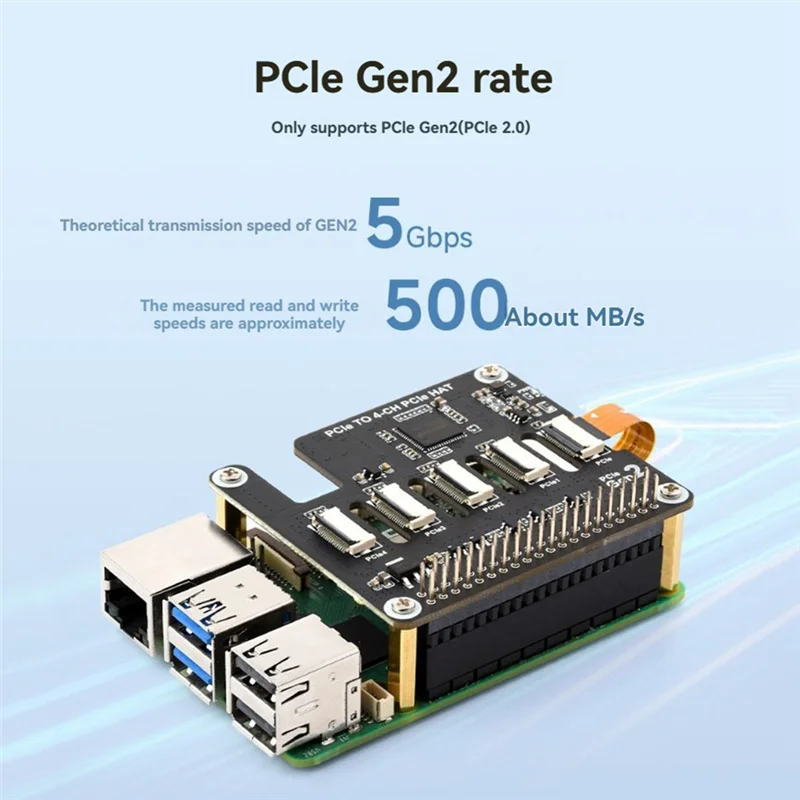 Плата расширения JABS Pcie FFC для Raspberry Pi 5 Pcie до 4-канальных модулей Pcie HAT, поддержка штабелирования