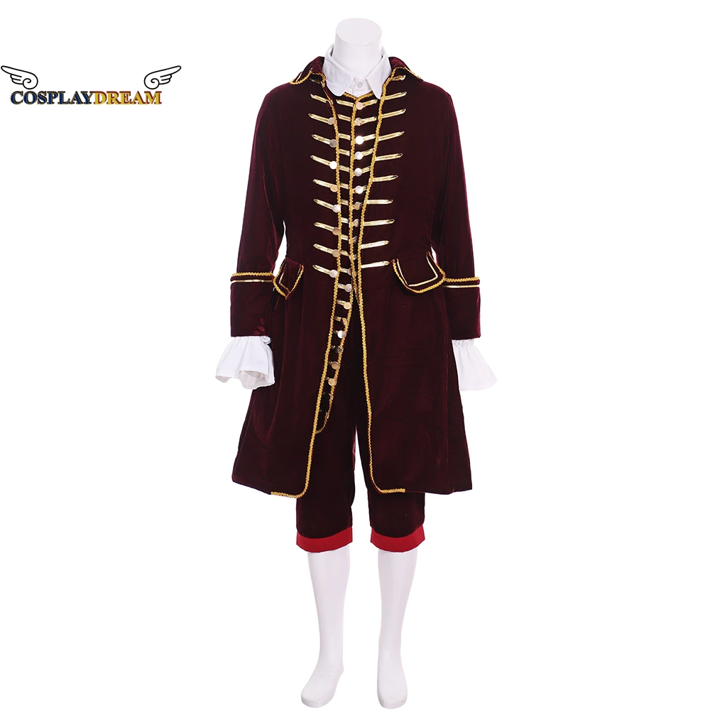 Medeival Gentlemen Suit Men Outfit 18th Century Court Suit Marie Antoinette Red Outfit Cosplay Costume Rococo Mens Colonial Suit