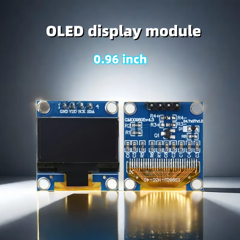 

0,96-дюймовый сине-белый OLED-дисплей IIC - 128x64 пикселей, совместимый с Arduino/RPi/ESP32, низкое энергопотребление, компактный, для DIY и встраиваемых проектов