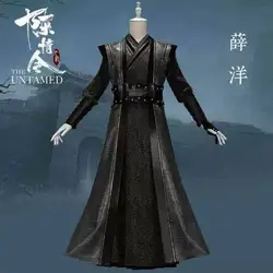 The Drama Untamed Chen Qing Ling Actor Xue Yang mismo diseño, disfraz de hombre espadachín negro, Hanfu de Cosplay