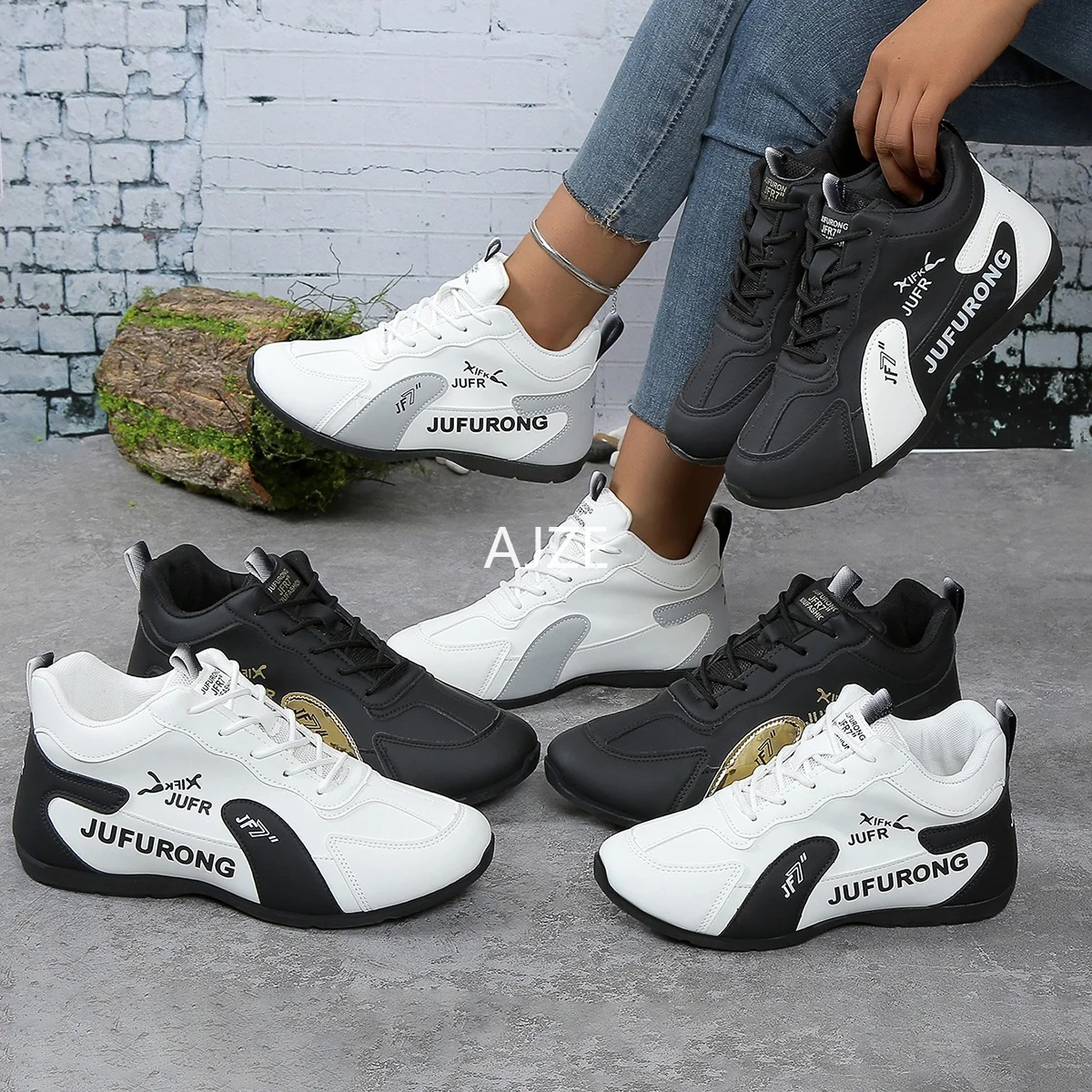 여성용 디자이너 가죽 운동화, 방수 캐주얼 스포츠 신발, 경량 통기성 미끄럼 방지 플랫폼 신발, 여름 