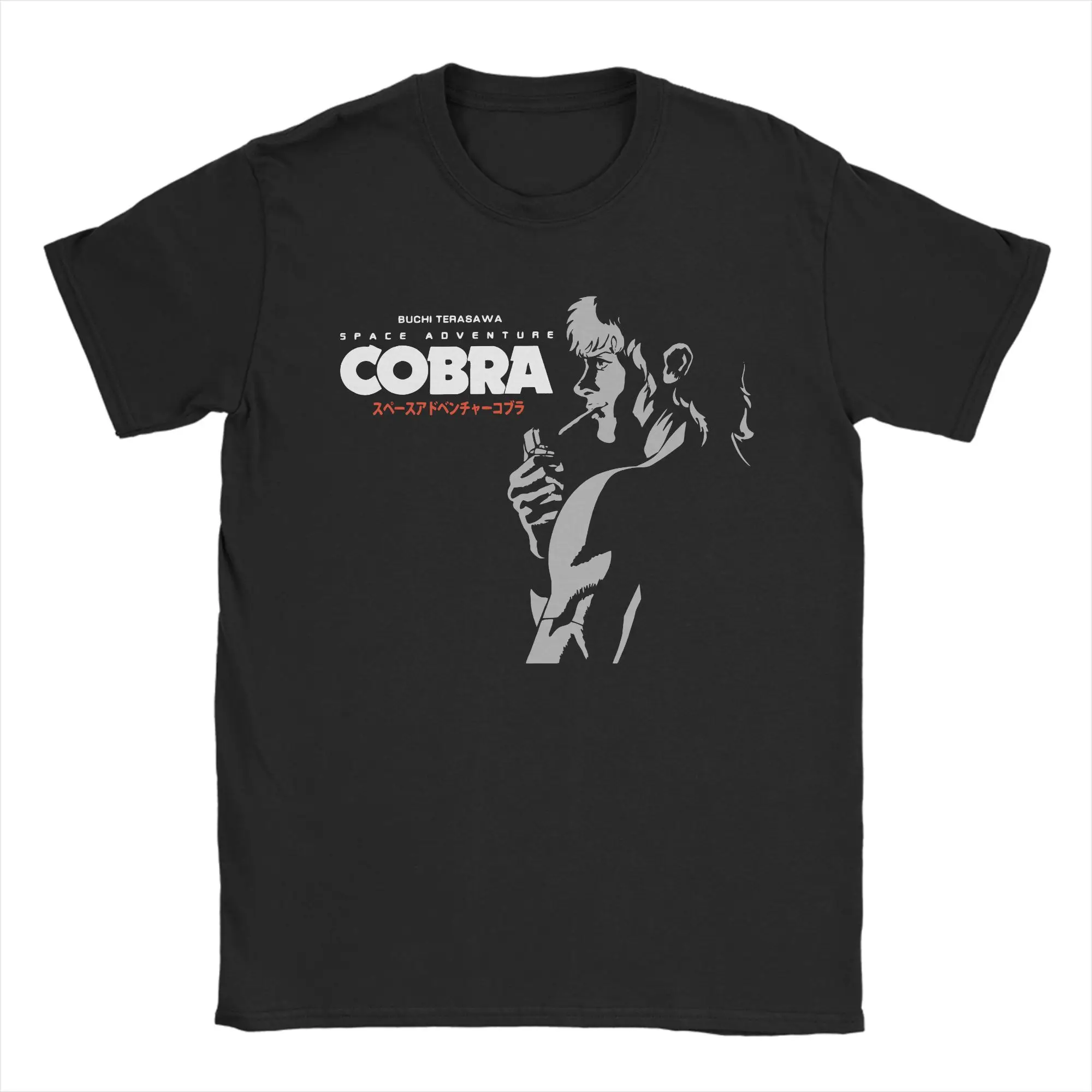 Camisetas Space Adventure Cobra para hombre, camisetas Vintage 100% de algodón, camiseta Retro de Anime con cuello redondo, camisetas de manga corta, Idea de regalo
