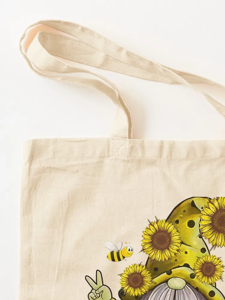 Hippie Let It Be Gnome Sunflower Tote Bag hand bag ladies Canvas bag for women Cloth 3