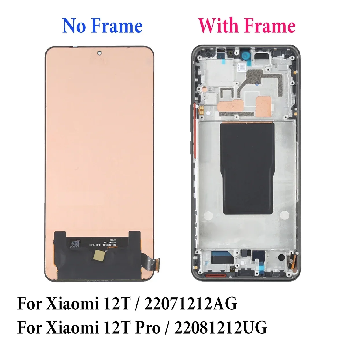 LCD Display Touch Screen Digitizer Assembly for Xiaomi Mi 12 T Pro, 22071212AG, 22081212UG