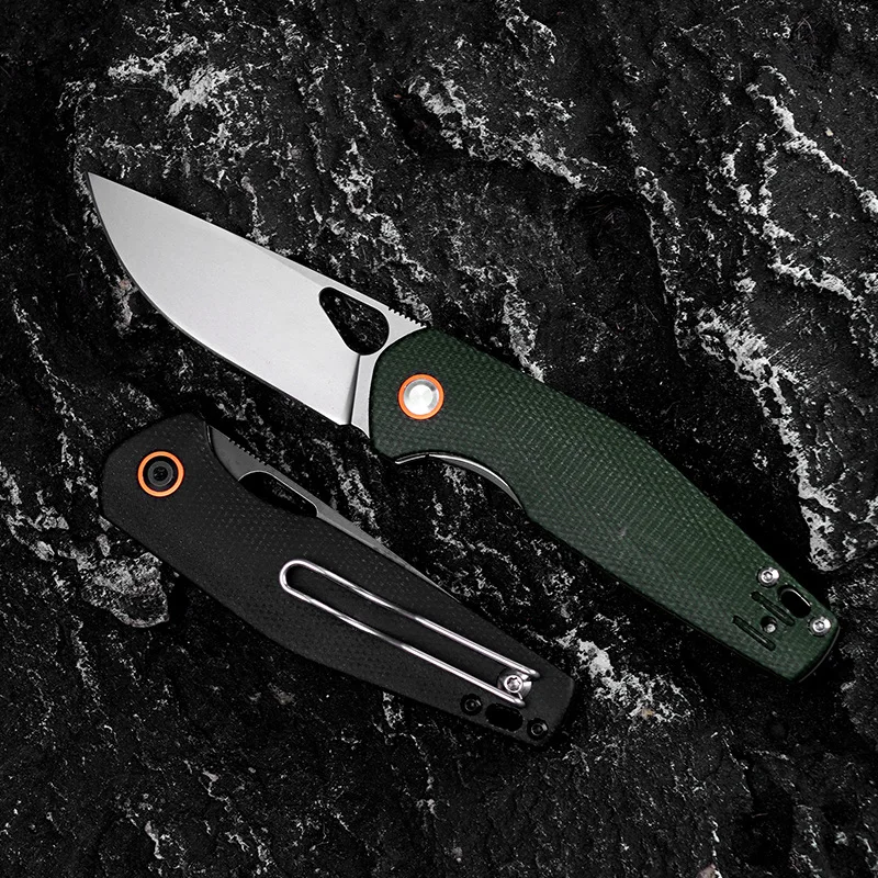 새로운 J325 접는 칼 D2 블레이드 Micarta 핸들 캠핑 생존 야외 사냥 전술 자기 방어 포켓 나이프 EDC Multitool