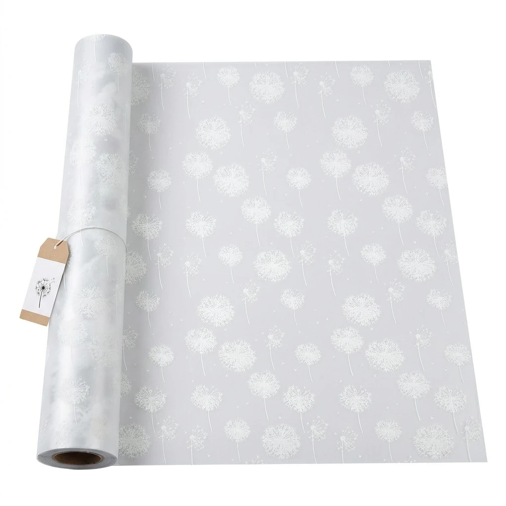 Dandelion Frosted Window Film Self-Adhesive Waterproof Oil-Proof Removable Floral Glass Sticker for Bathroom Bedroom