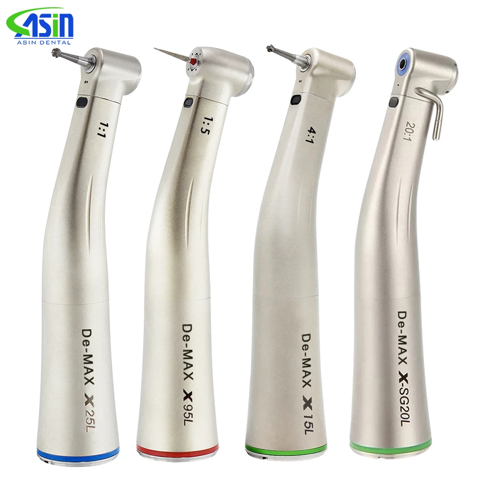 Dental Contra Angle De-Max X25L/X95L Style Dental Fiber Optic Contra Angle Low Speed Handpiece 1:1/1:5/20:1 Air Turbine