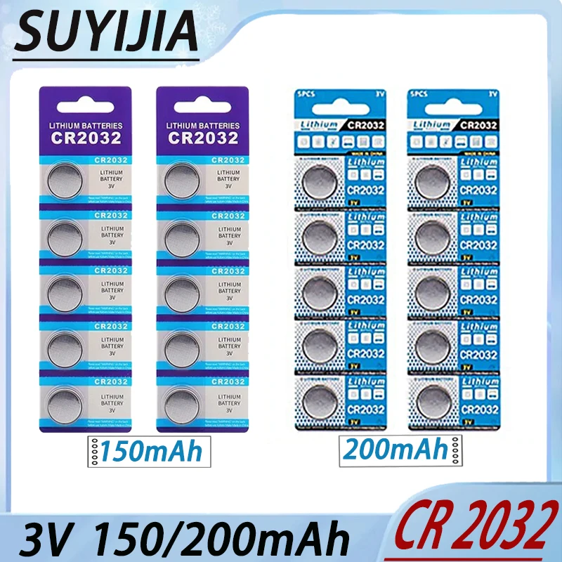 CR2032 Button Cell Battery 3V Long Lasting Lithium Battery for Toy Watch Car Remote Control Calculator Electronic Equipment