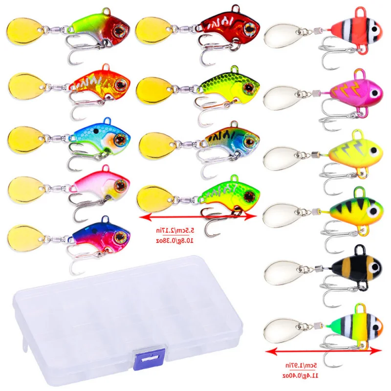 

15 шт., набор приманок VIBLure, многослойная приманка для плавания, металлическая блестящая приманка для длительного заброса, пресноводный окунь, щука, искусственная приманка