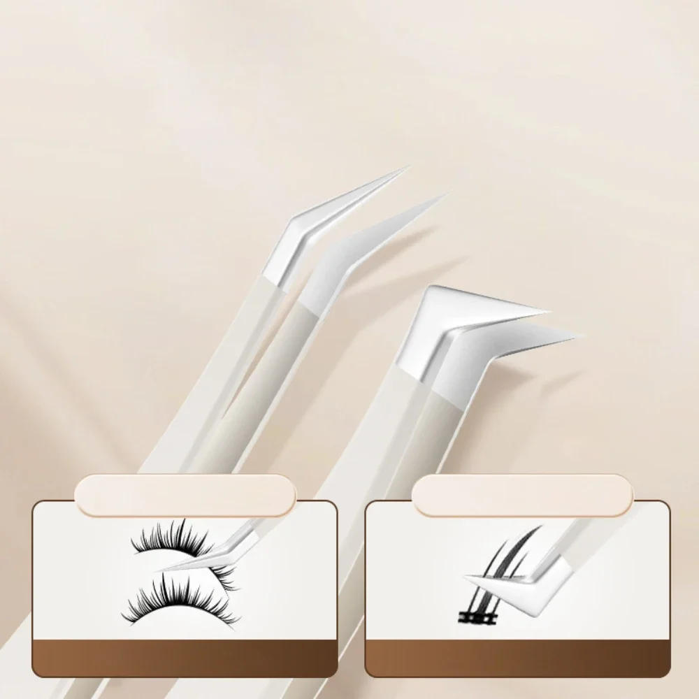 1 قطعة ملاقط الرموش الفولاذ المقاوم للصدأ عالية الدقة مكافحة ساكنة الملقط لملحقات رمش أدوات ماكياج #5