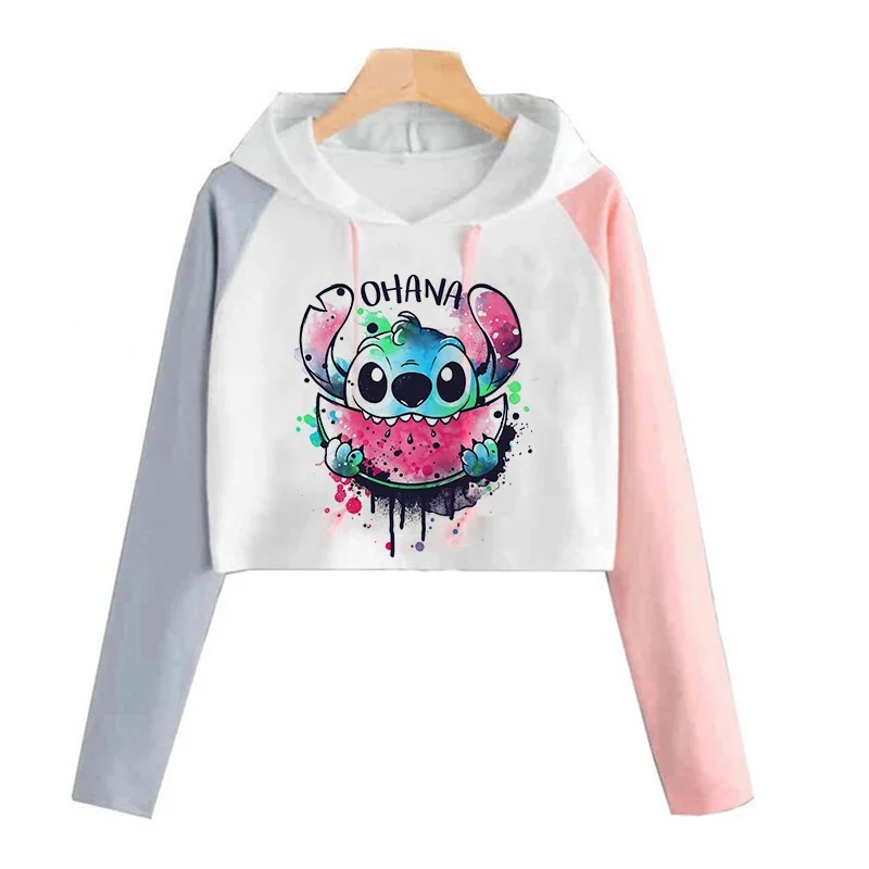 Camiseta de dibujos animados de Lilo Stitch para mujer, camiseta estampada Y2k, ropa de calle Kawaii de Disney, camisetas para mujer