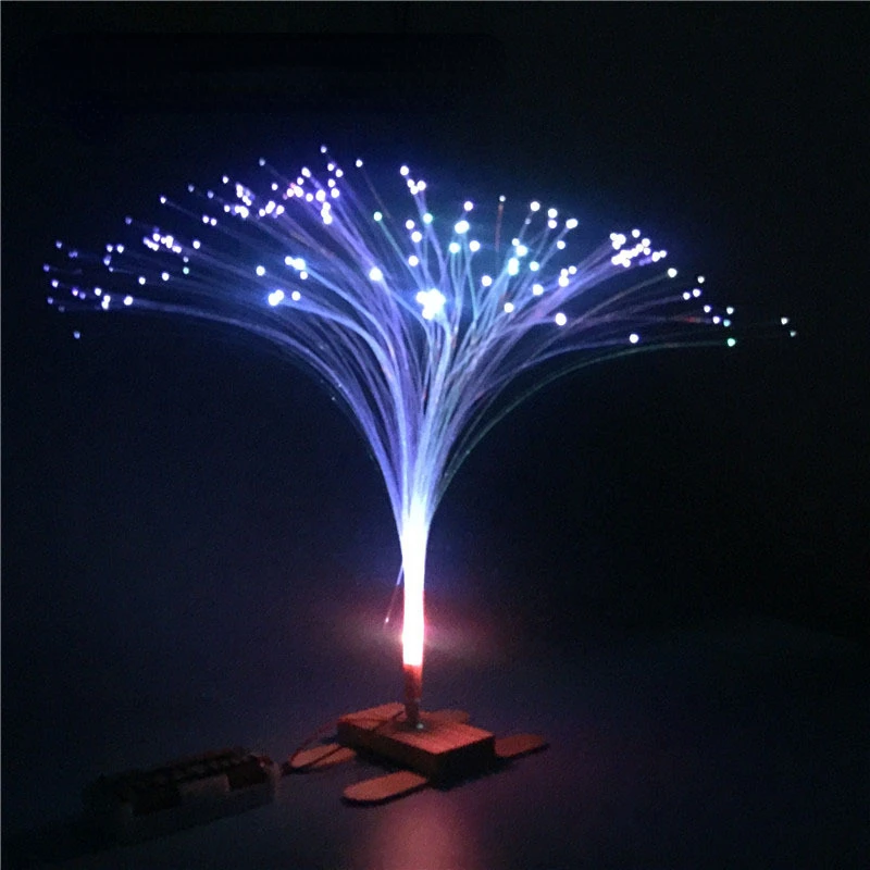 Science Experiment Toy DIY Colorful Fiber Optic Lamp Puzzle Toys For Kids Gift Funny Handmade Science Assemble Toy