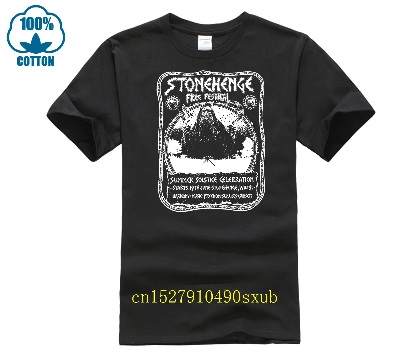 Stonehenge Festival T Shirt 1974 Psychedelic Rock Hawkwind Eloy Ozric Tentacles Unisex Size S 3Xl